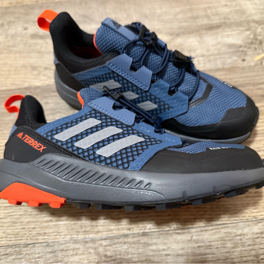 Adidas Kids Terrex Blue and Orange Sneakers lace up hiking good for all terrain